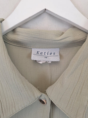 Katies Sage Textured Retro Relaxed Fit Shirt Size 16 by SwapUp-Online Second Hand Store-Online Thrift Store