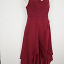 AJOY Maroon Waterfall Ruffle Slip Dress Size 12 by SwapUp-Online Second Hand Store-Online Thrift Store