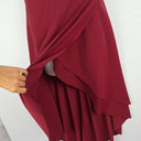 AJOY Maroon Waterfall Ruffle Slip Dress Size 12 by SwapUp-Online Second Hand Store-Online Thrift Store