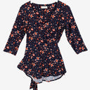 Leina Broughton Navy Floral Wrap Top Size 12 by SwapUp-Online Second Hand Store-Online Thrift Store