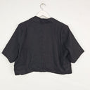 White Closet Cropped Button up Linen Top Size 14 by SwapUp-Online Second Hand Store-Online Thrift Store