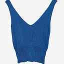 Cue Azure Plunging Ribbed Knit Top Size M by SwapUp-Online Second Hand Store-Online Thrift Store