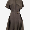 Cue Khaki Utility Zip Up Midi Dress Size 10 by SwapUp-Online Second Hand Store-Online Thrift Store