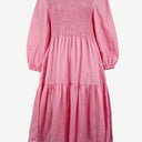 Alessandra Shirred Out To Lunch Linen Midi Dress Size L by SwapUp-Online Second Hand Store-Online Thrift Store