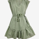 Oxford Sage Green Belted Mini Dress Size 10 by SwapUp-Online Second Hand Store-Online Thrift Store