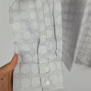 Sportscraft Polka Dot Pin Stripe White Shirt Size 14 by SwapUp-Online Second Hand Store-Online Thrift Store