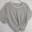 Alexander Wang Striped Knot Crop T-shirt Size M by SwapUp-Online Second Hand Store-Online Thrift Store