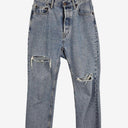 Bassike Distressed High Rise Straight Rip Jeans Size M by SwapUp-Online Second Hand Store-Online Thrift Store