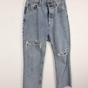 Bassike Distressed High Rise Straight Rip Jeans Size M by SwapUp-Online Second Hand Store-Online Thrift Store