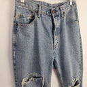 Bassike Distressed High Rise Straight Rip Jeans Size M by SwapUp-Online Second Hand Store-Online Thrift Store
