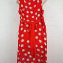 The Collection Spotted Watermelon Chiffon Belted Office Midi Dress Size 18 by SwapUp-Online Second Hand Store-Online Thrift Store
