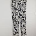 Blue Illusion Floral Pleated Stretch Casual Pants Size L by SwapUp-Online Second Hand Store-Online Thrift Store