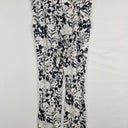 Blue Illusion Floral Pleated Stretch Casual Pants Size L by SwapUp-Online Second Hand Store-Online Thrift Store