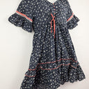 Adrift Pretty Navy Adjustable Waist Ruffled Midi Dress Size M by SwapUp-Online Second Hand Store-Online Thrift Store