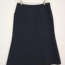 Veronika Maine Navy Thick Orange Lined Skirt Size 14 by SwapUp-Online Second Hand Store-Online Thrift Store