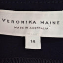 Veronika Maine Navy Thick Orange Lined Skirt Size 14 by SwapUp-Online Second Hand Store-Online Thrift Store