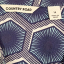 Country Road Geometric Navy Sleeveless Buttoned Dress Size 14 by SwapUp-Online Second Hand Store-Online Thrift Store
