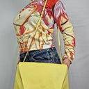 SABA Neon Yellow Leather Envelope Bag Size None by SwapUp-Online Second Hand Store-Online Thrift Store