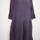 Olga Karolina Lavender Loose Weave Linen Blend Midi Dress Size L by SwapUp-Online Second Hand Store-Online Thrift Store
