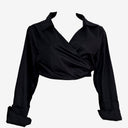 St. Agni Popplin Cotton Classy Wrap Blouse Size XL by SwapUp-Online Second Hand Store-Online Thrift Store