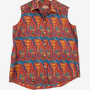 On Safari Vintage Clay Patterened Blouse Size 16 by SwapUp-Online Second Hand Store-Online Thrift Store