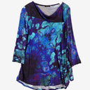 Smooth Draped Indigo Watercolour Top Size M by SwapUp-Online Second Hand Store-Online Thrift Store