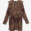Ganni Leopard Print Pleated Midi Dress Size M by SwapUp-Online Second Hand Store-Online Thrift Store