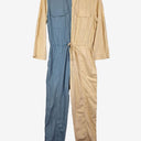 VENROY White and Blue Playful Jumpsuit Size S by SwapUp-Online Second Hand Store-Online Thrift Store