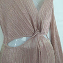 Bec & Bridge Metallic Tulip Sleeve Twist Midi Dress Size 6 by SwapUp-Online Second Hand Store-Online Thrift Store