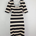 Witchery Striped Fine Jersey Fitted Midi Dress Size 10 by SwapUp-Online Second Hand Store-Online Thrift Store