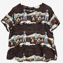 Olga De Polga Chocolate Illustrated Hiker Top Size M by SwapUp-Online Second Hand Store-Online Thrift Store