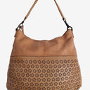 In Leather Dainty Tan Flower Bag by SwapUp-Online Second Hand Store-Online Thrift Store