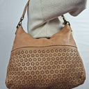 In Leather Dainty Tan Flower Bag by SwapUp-Online Second Hand Store-Online Thrift Store