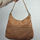 In Leather Dainty Tan Flower Bag by SwapUp-Online Second Hand Store-Online Thrift Store