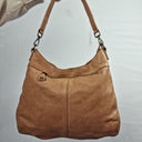 In Leather Dainty Tan Flower Bag by SwapUp-Online Second Hand Store-Online Thrift Store