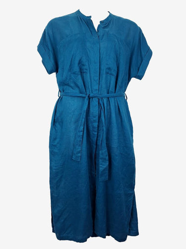 Elk Cobalt Blue French Linen Buttoned Dress Size 10 by SwapUp-Online Second Hand Store-Online Thrift Store