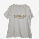 Threadz Gold Glitter Champagne V-Neck T-shirt Size M by SwapUp-Online Second Hand Store-Online Thrift Store