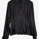 Paul Costelloe Silk Blend Classy Black Collared Shirt Size 12 by SwapUp-Online Second Hand Store-Online Thrift Store