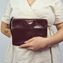 Mimco Burgundy Patent Leather Wristlet Size None by SwapUp-Online Second Hand Store-Online Thrift Store