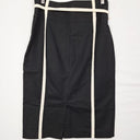 Karen Millen White Accent Belted Pencil Style Midi Skirt Size 14 by SwapUp-Online Second Hand Store-Online Thrift Store