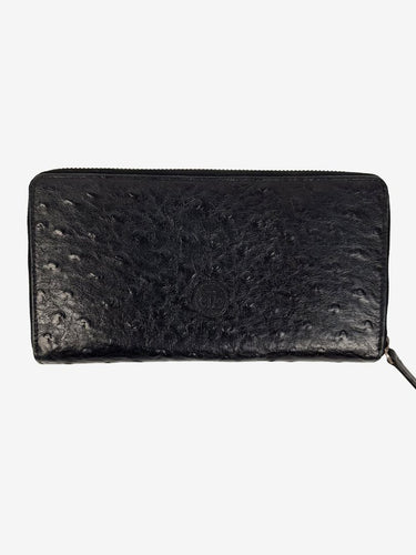 Elk Black Pebble Leather Multi Compartment Wallet
