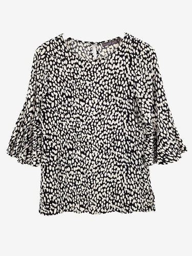 Mister Zimi Brush Stroke Flutter Sleeve Top Size 8