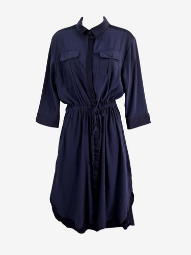 White Closet Navy Midi Shirt Dress Size 10