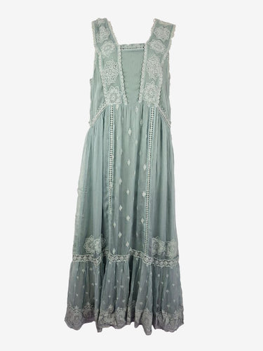 Assorted Brands Romantic Muted Blue Lacey Maxi Dress Size 14