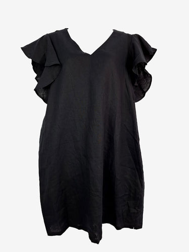 Elk Classic Frilly Linen Dress Size 16