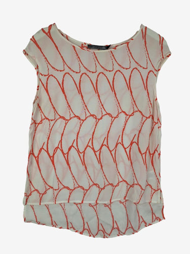Elk Coral Circle Print Top Size S