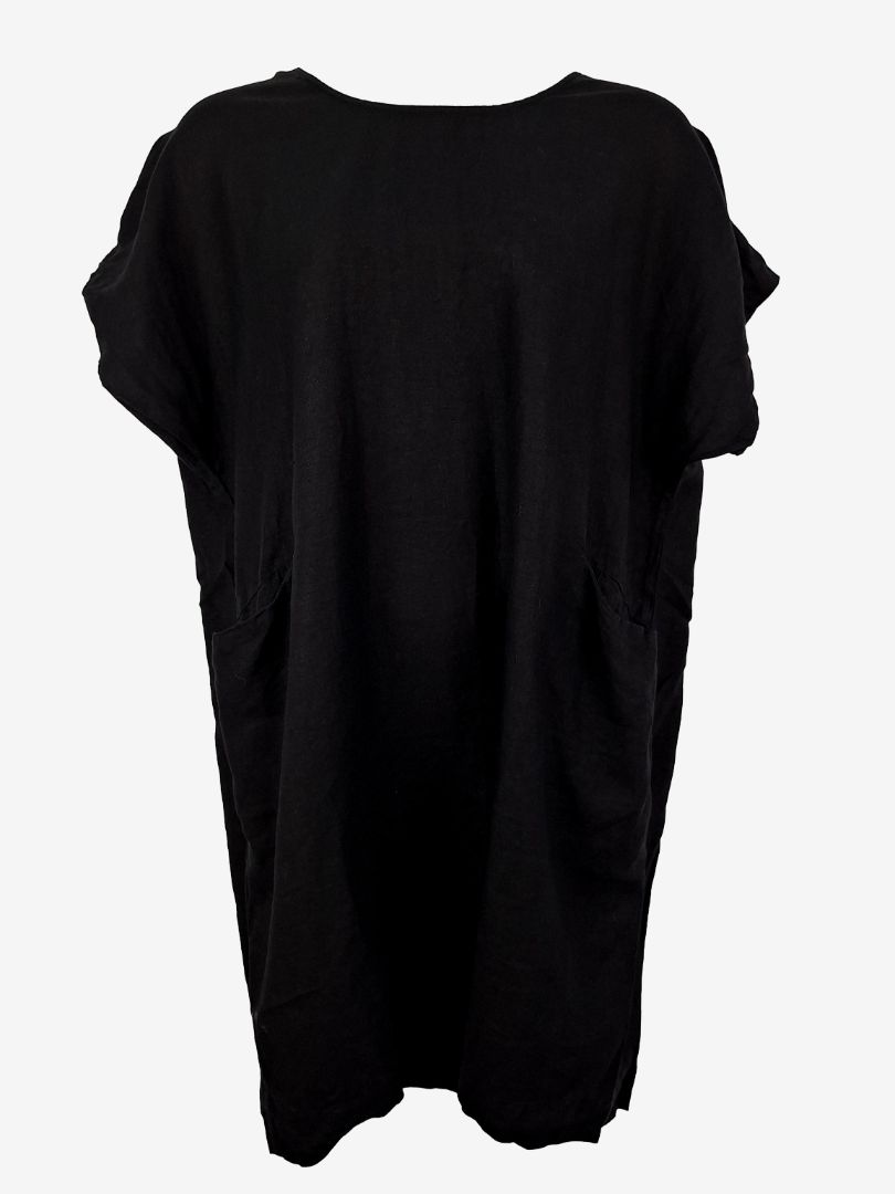 Second-Hand Banana Blue Relaxed Fit Essential Black Linen Dress Size S SwapUp Second-Hand Banana Blue Relaxed Fit Essential Black Linen Dress Size S SwapUp
