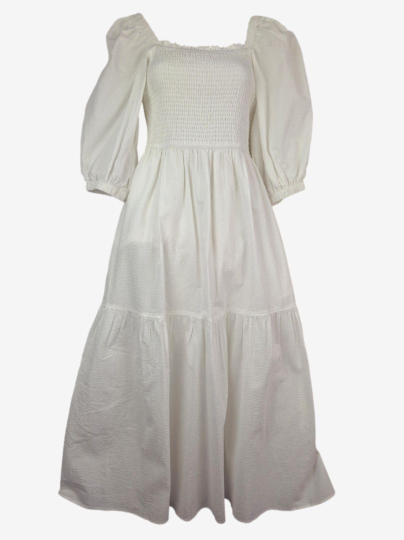 Second-Hand Witchery Cloud White Textured Maxi Dress Size 8 – SwapUp
