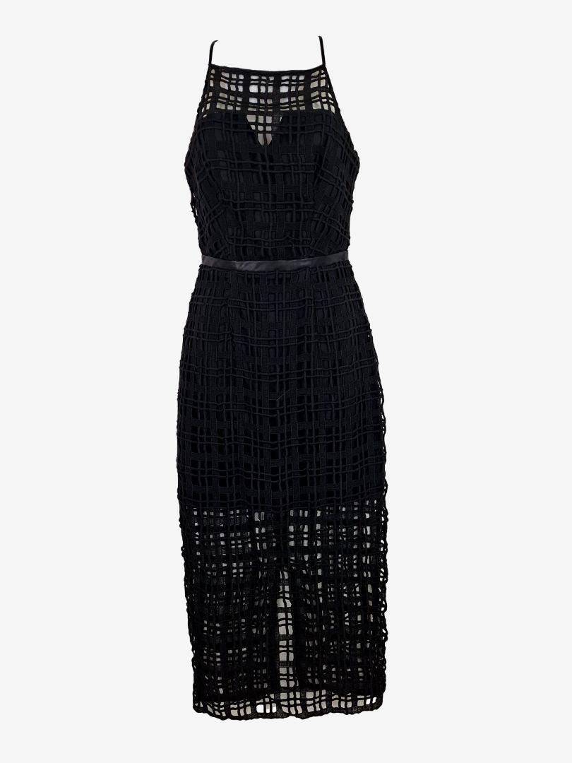 Second-Hand Manning Cartell Midnight Cut-out Lace Dress Size 6  SwapUp
