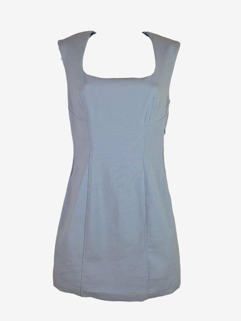 Second-Hand Zara Ice Blue Fitted Mini Dress Size M SwapUp Second-Hand Zara Ice Blue Fitted Mini Dress Size M SwapUp